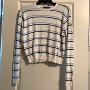 White & Blue striped Sweater